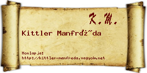 Kittler Manfréda névjegykártya